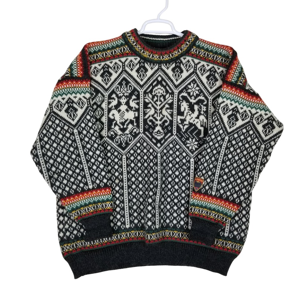 Dale of Norway Sweater Men XXL Charcoal Lillehammer 1994 Olympic Wool Nordic